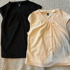 SHEIN Black and Cream Blouses